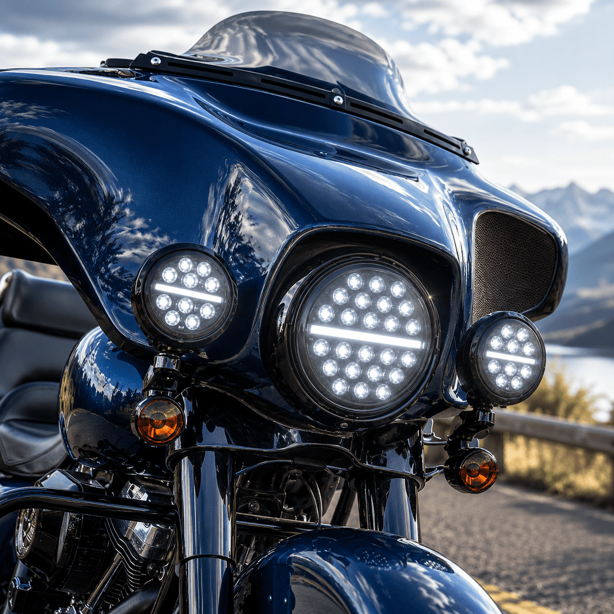 Eagle Lights Slim Line LED Headlight and Auxiliary Light Kit for Harley-Davidson® / Indian® Motorcycle
