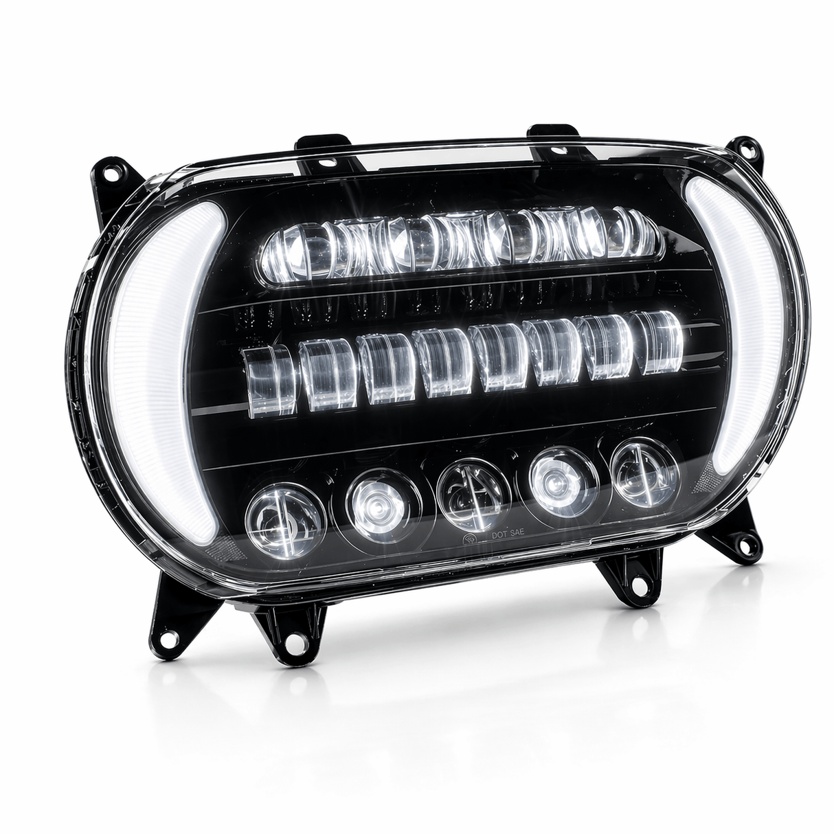 Eagle Lights LED Projection Headlight for Harley-Davidson 2015 - 2025 Road Glide Models with HALOS Vent Insert Light