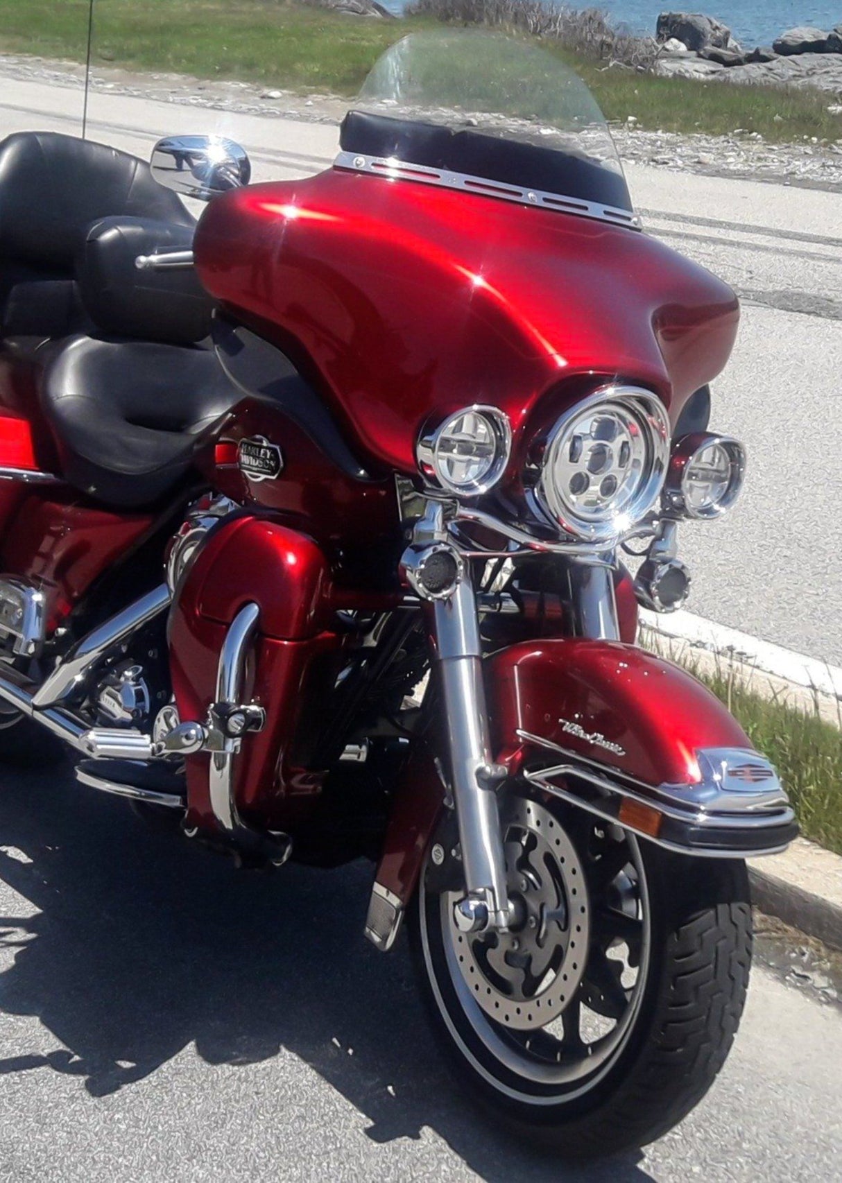 Eagle Lights 7" LED Headlight and 4.5" LED Passing Light Kit for Harley-Davidson® and Indian® Motorcycles - Generation III / Chrome