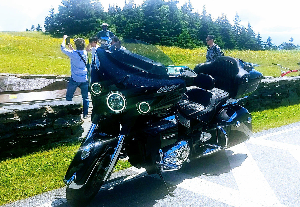 Eagle Lights 7" LED Headlight and 4.5" LED Passing Light Kit with Halo Rings for Harley-Davidson® & Indian® Motorcycles - Generation III / Black / Halo Ring