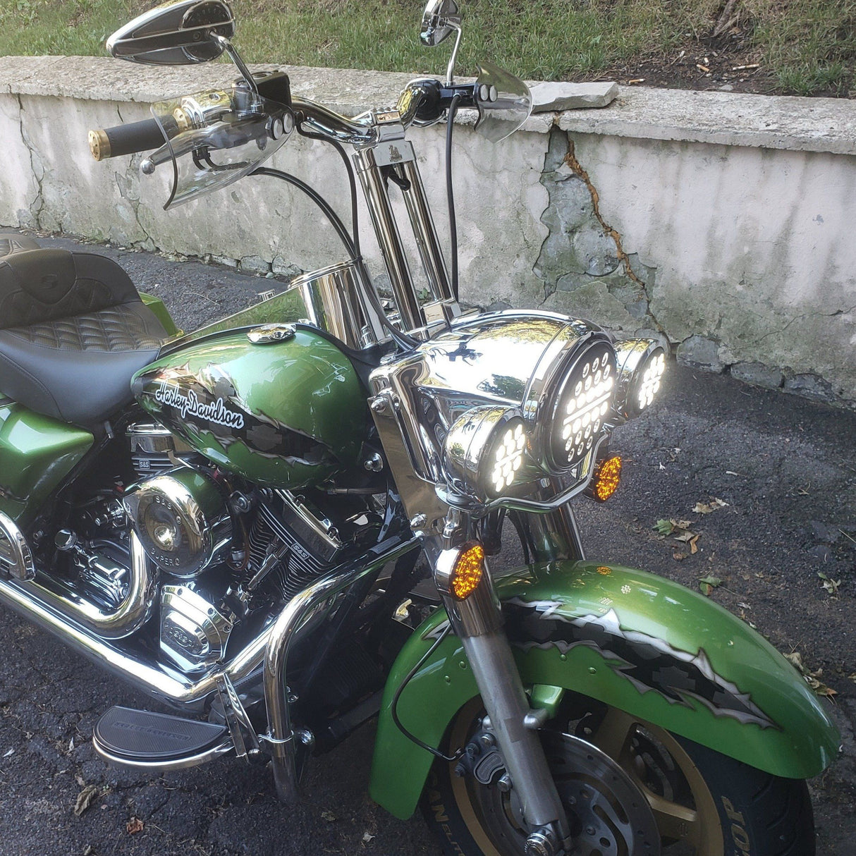 Eagle Lights 7" SLIM LINE Multi LED Projection Headlight - Black - Fits All 7" Harley-Davidson® and Indian® Headlight Buckets