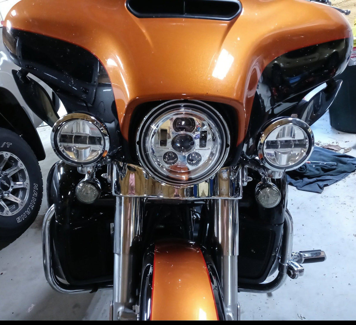 Eagle Lights 7" LED Headlight and 4.5" LED Passing Light Kit for Harley-Davidson® and Indian® Motorcycles - Generation III / Chrome