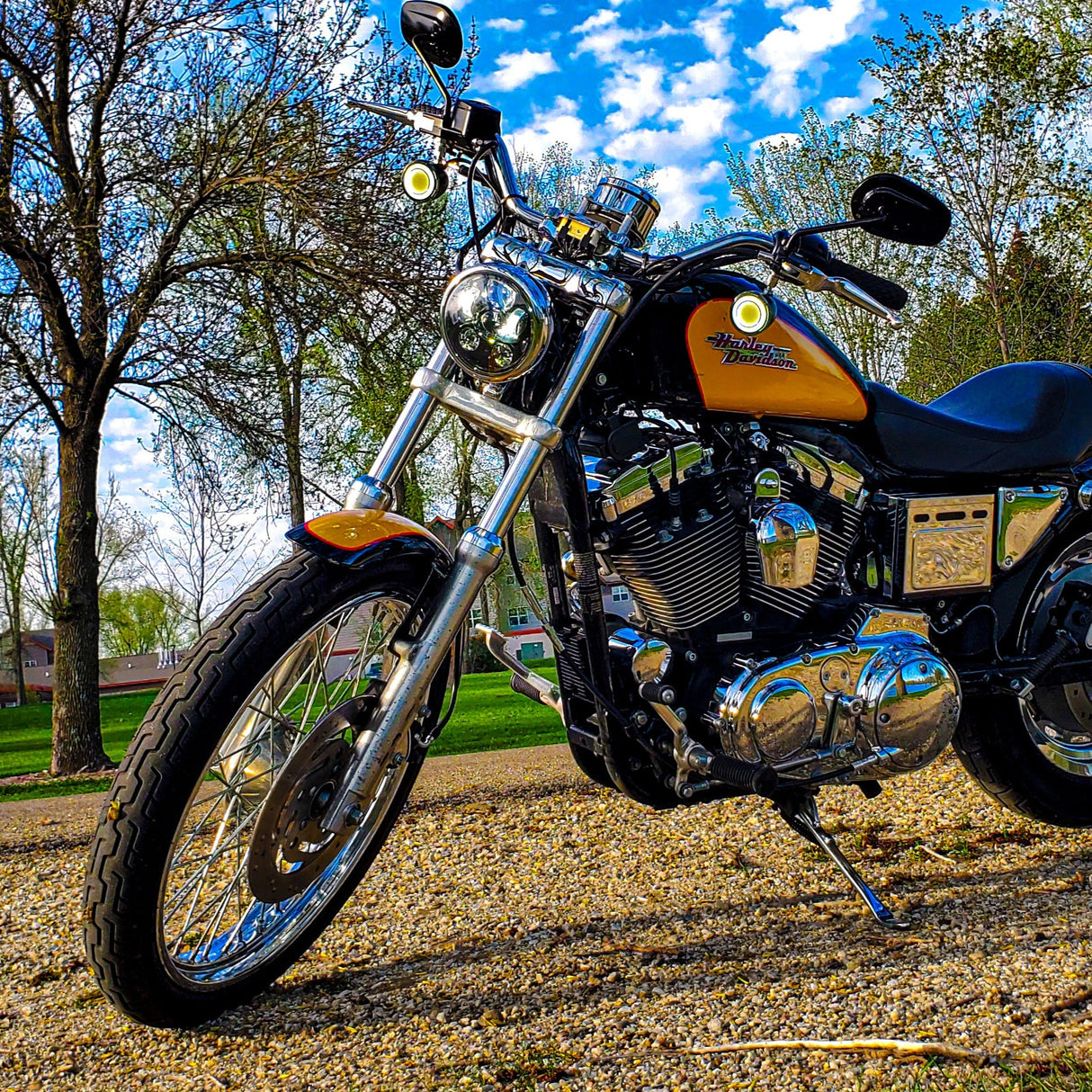 Eagle Lights HALOS 2" Front and Rear LED Turn Signals for Harley-Davidson® Motorcycles - Front (1157) / Rear (1157)