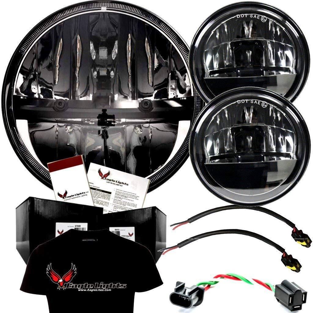 Eagle Lights Complex Reflector Series 7" Round LED Headlight with LED Passing Lights for Harley-Davidson®