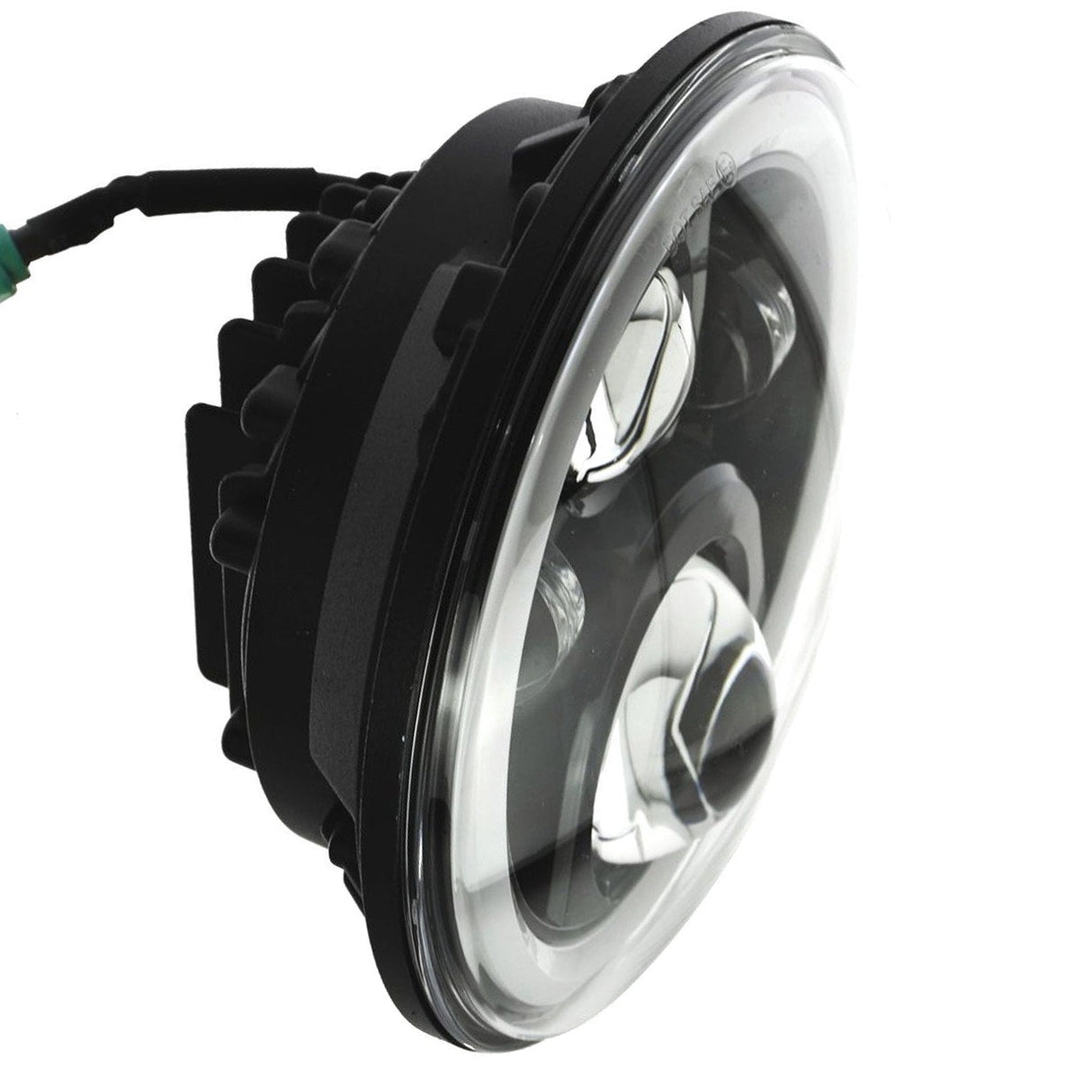 Eagle Lights 7" LED Headlight and 4.5" LED Passing Light Kit with Halo Rings for Harley-Davidson® and Indian Motorcycles - Generation II / Black / Halo Ring