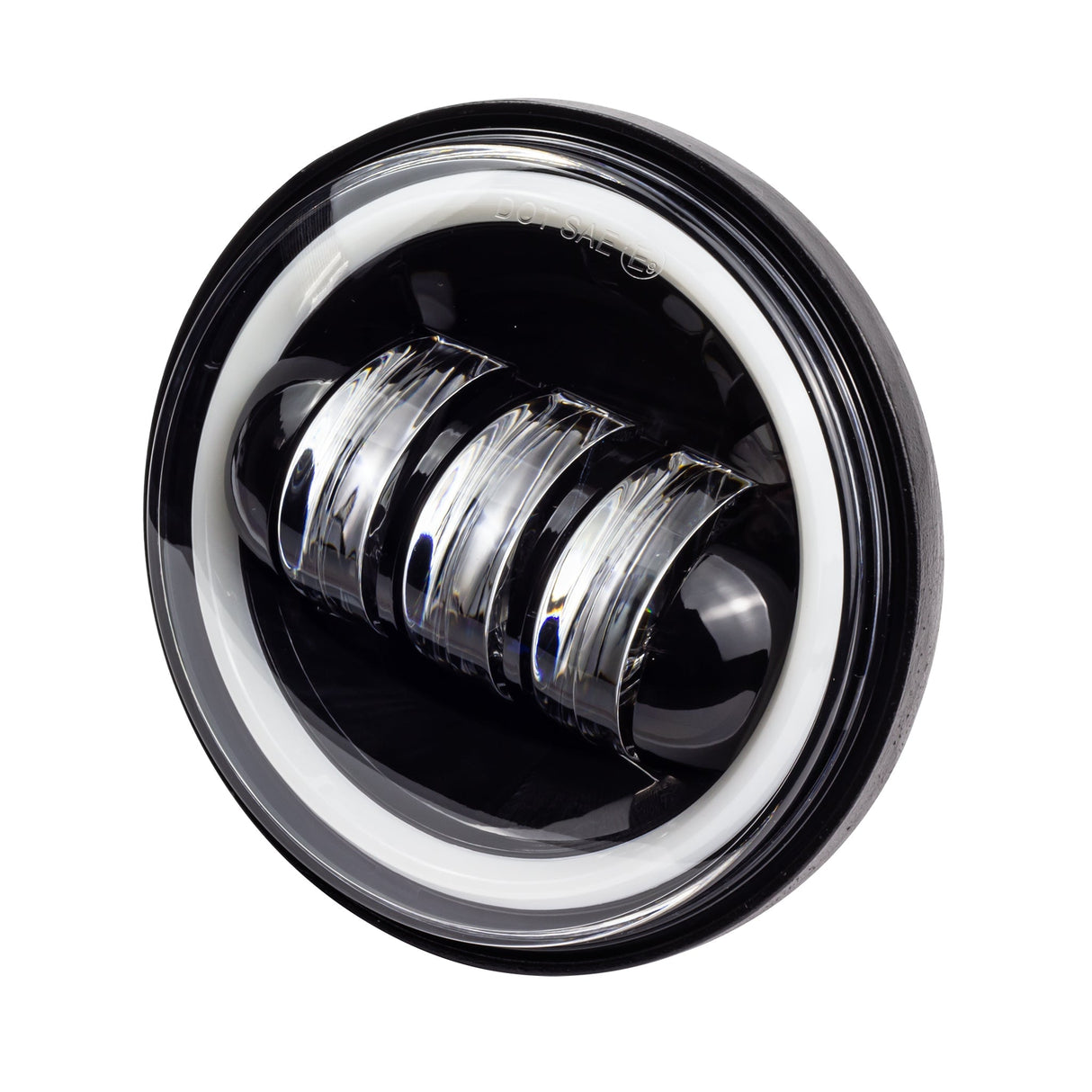 Eagle Lights 7" LED Headlight and 4.5" LED Passing Light Kit with Halo Rings for Harley-Davidson® & Indian® Motorcycles - Generation III / Black / Halo Ring