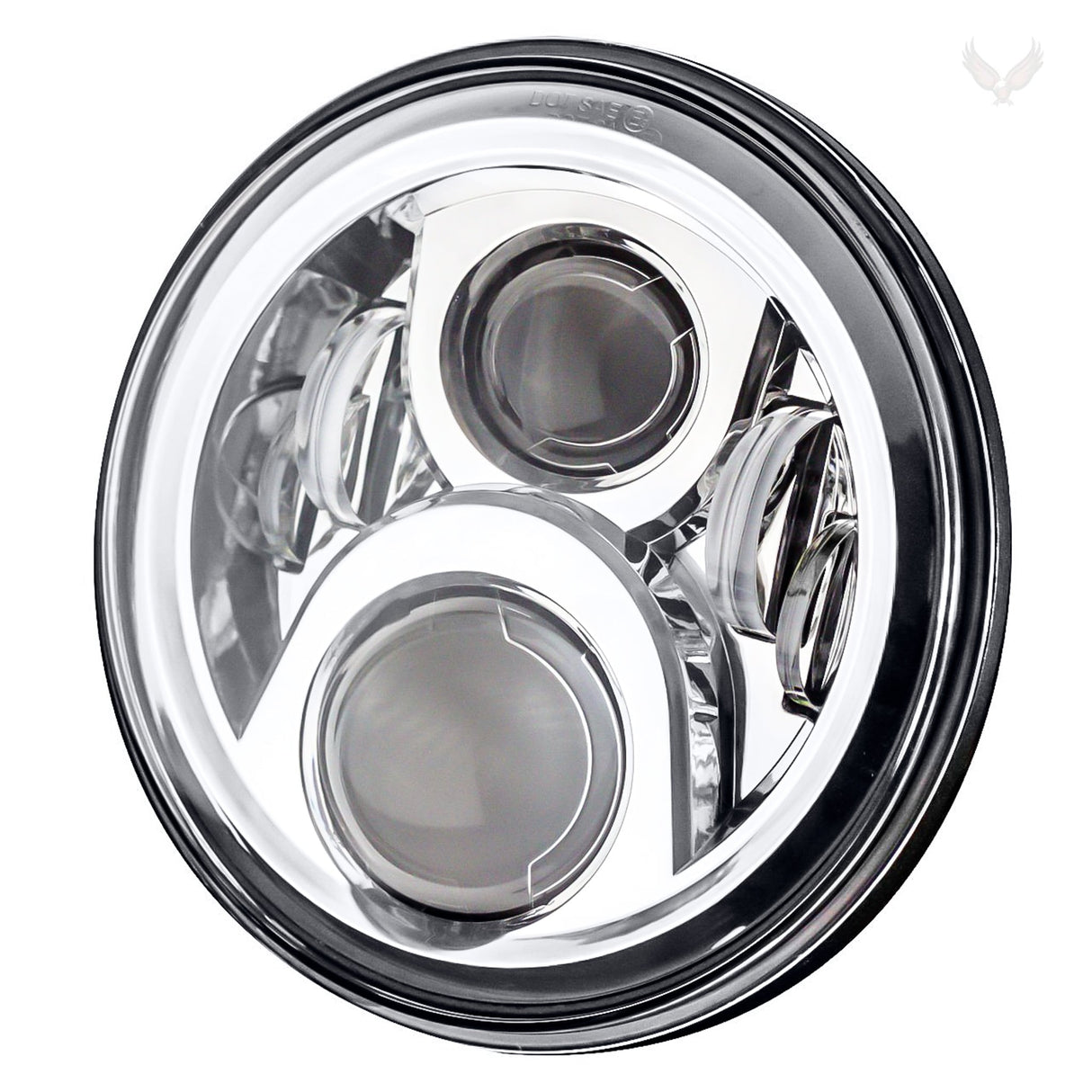 Eagle Lights 7" LED Headlight and 4.5" LED Passing Light Kit for Harley-Davidson® and Indian® Motorcycles - Generation II / Chrome