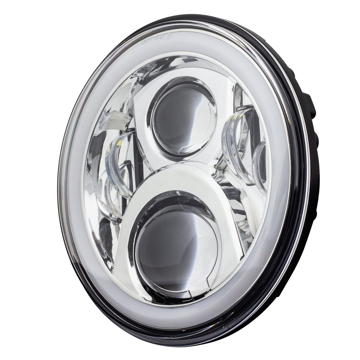 Eagle Lights 7" LED Headlight and 4.5" LED Passing Light Kit with Halo Rings for Harley-Davidson® & Indian® Motorcycles - Generation II / Chrome / Halo Ring