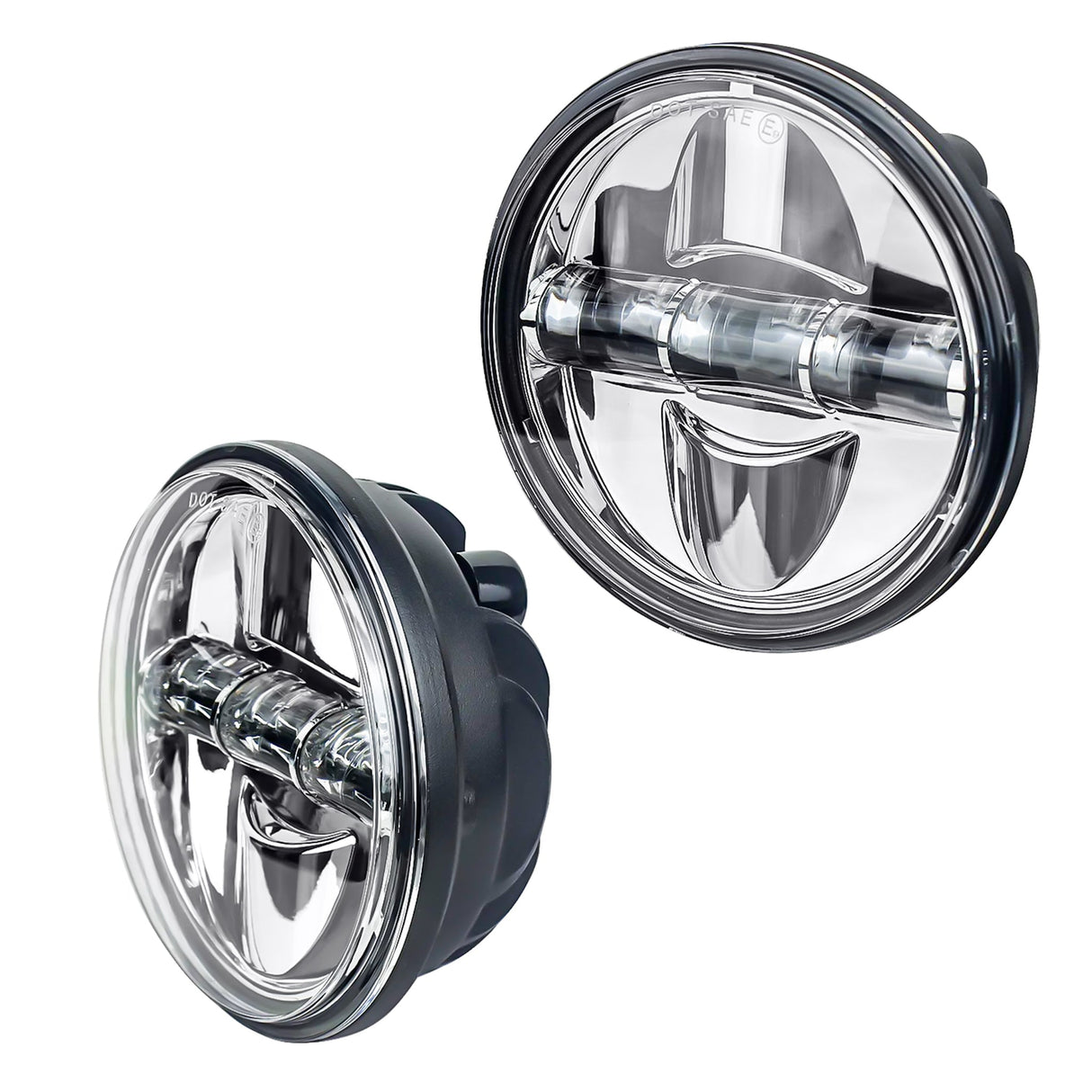 Eagle Lights 7" LED Headlight and 4.5" LED Passing Light Kit for Harley-Davidson® and Indian® Motorcycles - Generation III / Chrome