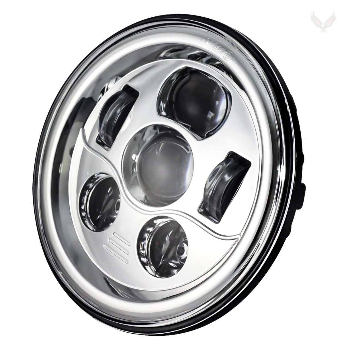 Eagle Lights 7" LED Headlight and 4.5" LED Passing Light Kit for Harley-Davidson® and Indian® Motorcycles - Generation III / Chrome