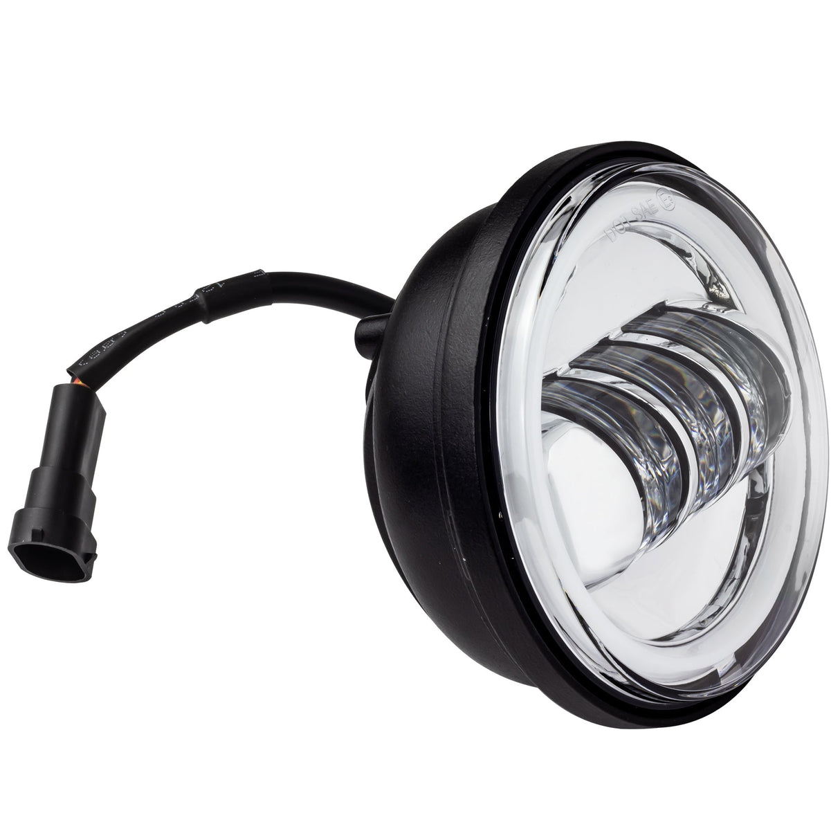 Eagle Lights 7" LED Headlight and 4.5" LED Passing Light Kit with Halo Rings for Harley-Davidson® & Indian® Motorcycles - Generation II / Chrome / Halo Ring