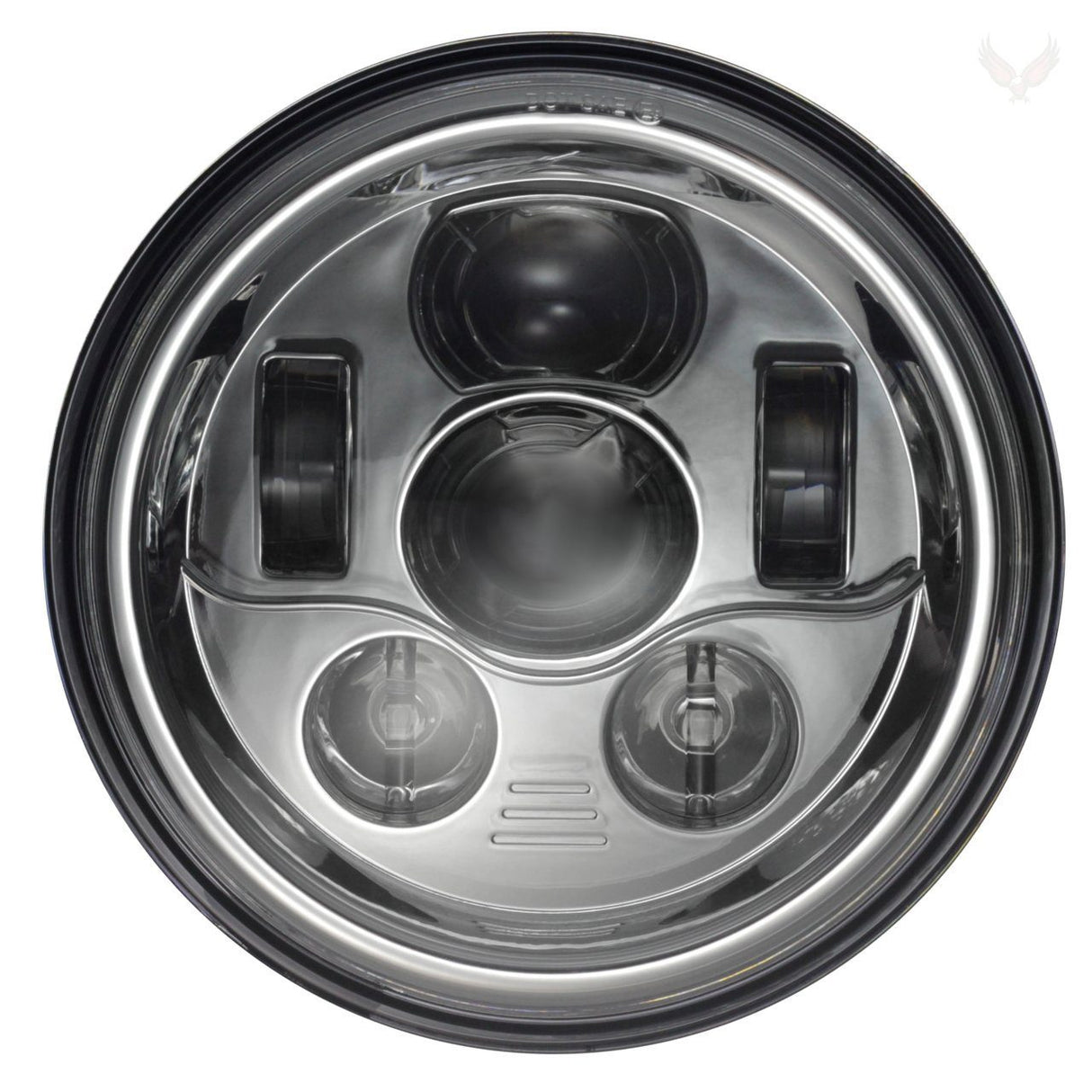 7” LED Headlight And Passing Lights - Eagle Lights 7" Round LED Projection Headlight Generation III With Matching Passing Lights - Chrome*