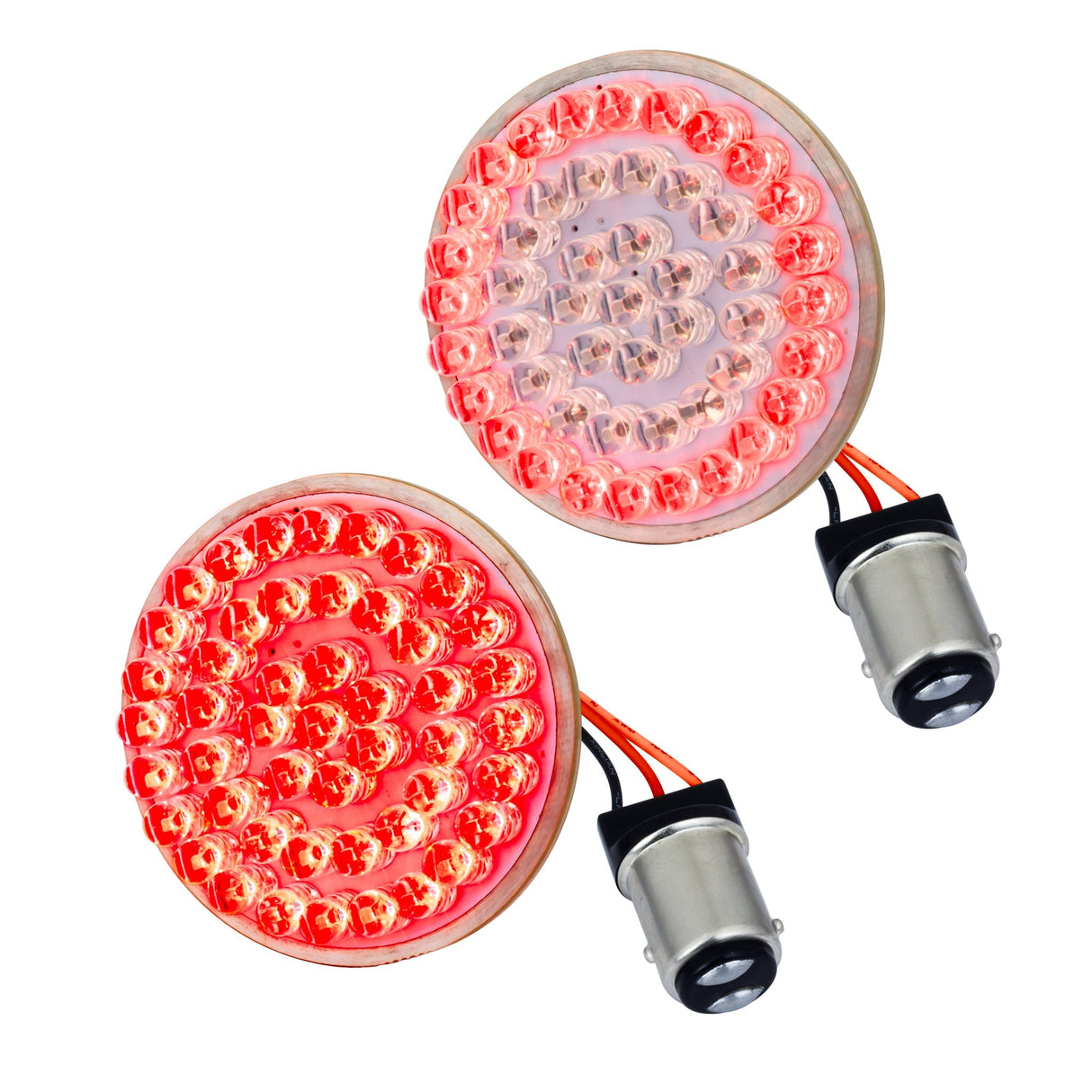 Eagle Lights 2" Rear LED Turn Signals, Running and Brake Lights for Harley-Davidson® Motorcycles- Generation I / 1157 Base / Red