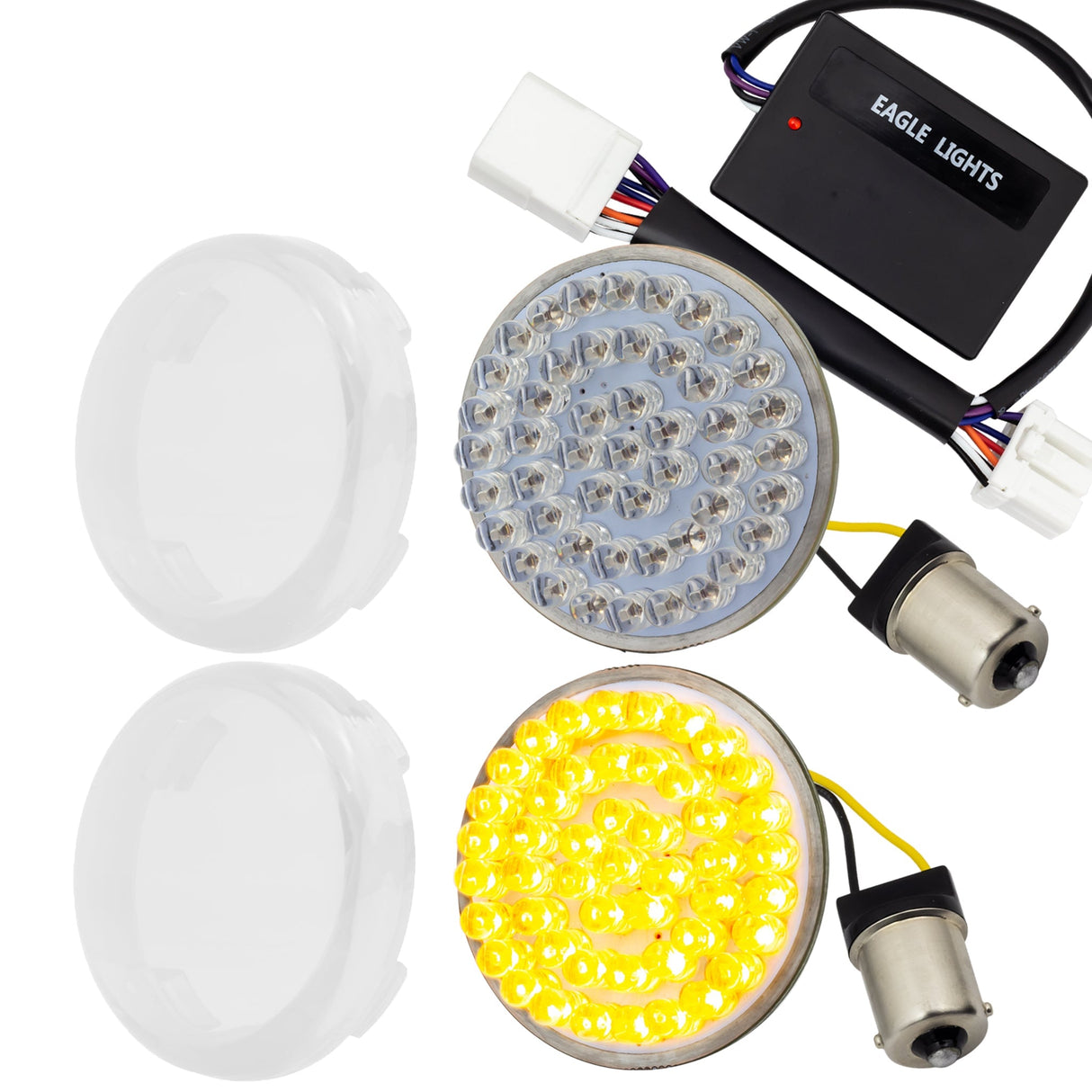 Eagle Lights 2" Rear LED Turn Signals for Harley-Davidson® Motorcycles- Generation I / 1156 Base / Amber