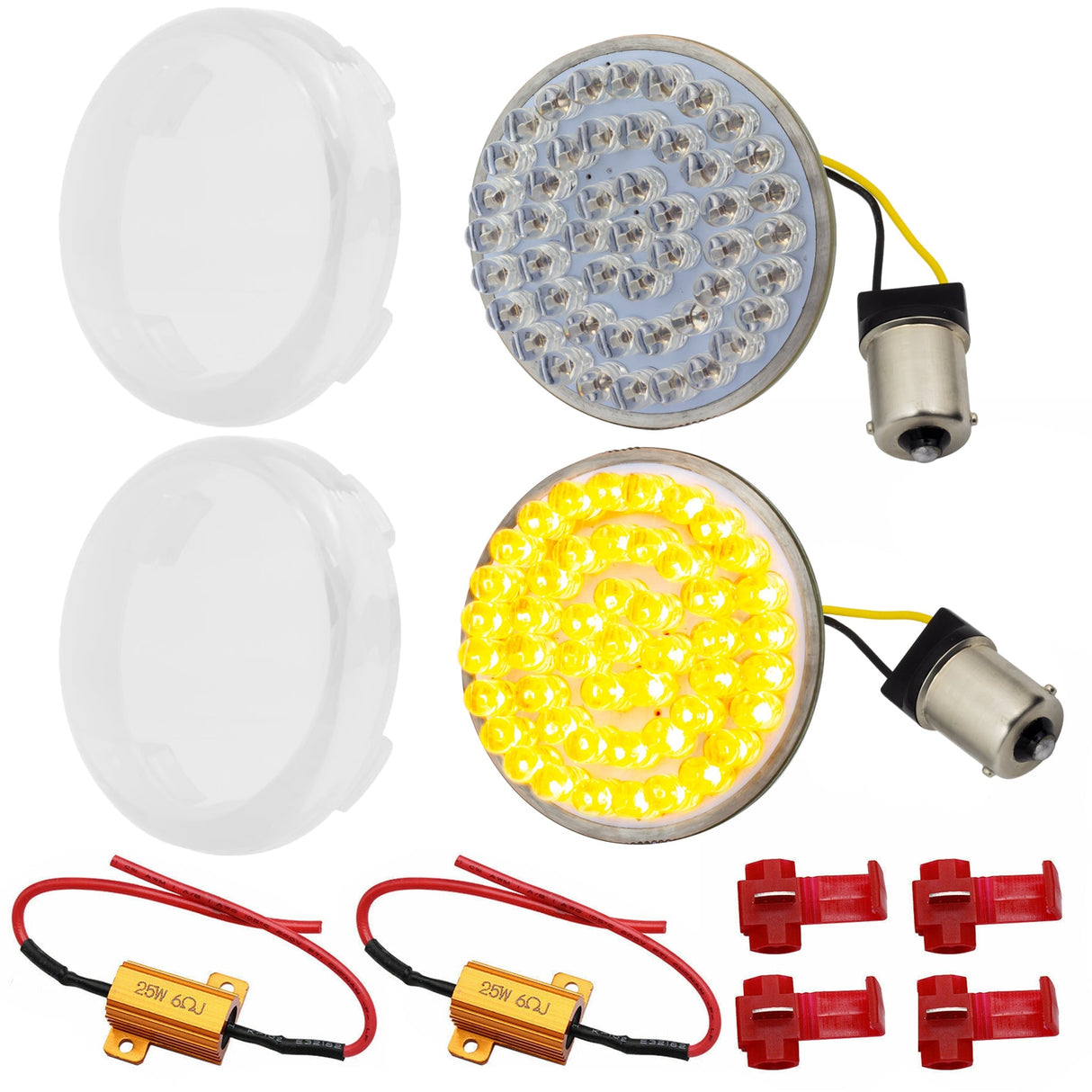 Eagle Lights 2" Rear LED Turn Signals for Harley-Davidson® Motorcycles- Generation I / 1156 Base / Amber