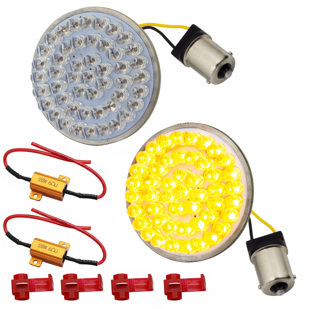 Eagle Lights 2" Rear LED Turn Signals for Harley-Davidson® Motorcycles- Generation I / 1156 Base / Amber