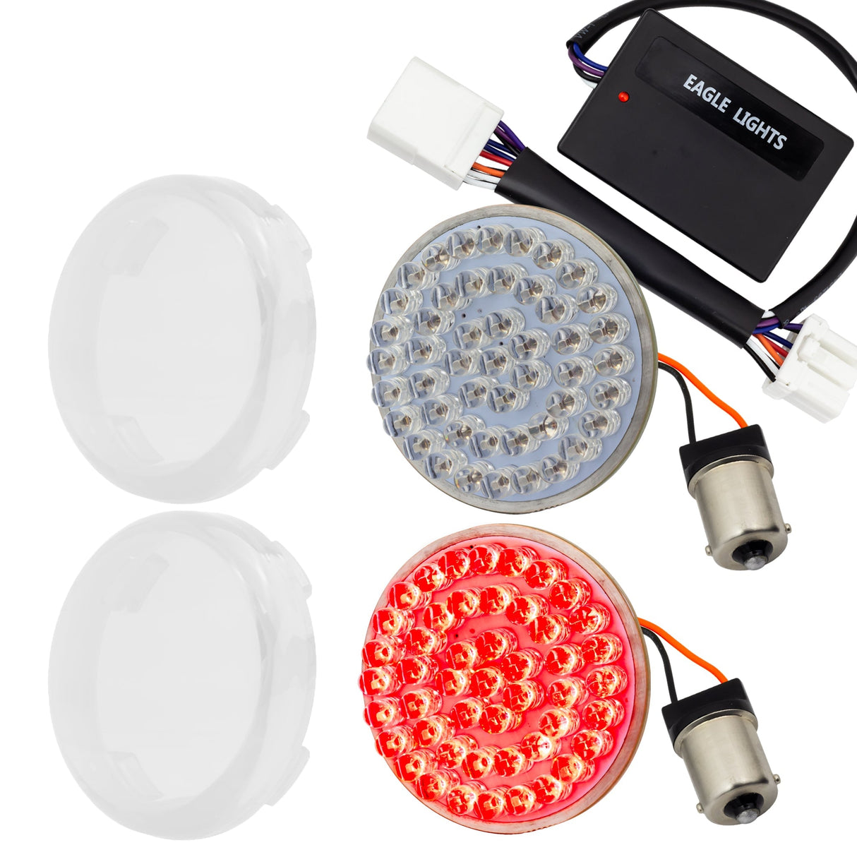 Eagle Lights 2" Rear LED Turn Signals for Harley-Davidson® Motorcycles- Generation I / 1156 Base / Red