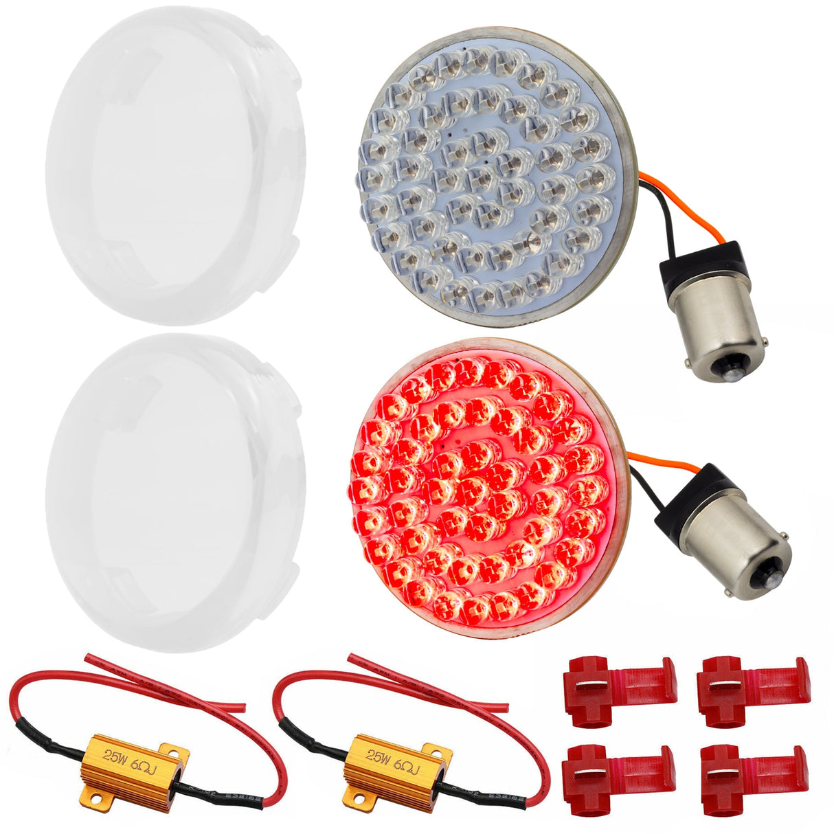 Eagle Lights 2" Rear LED Turn Signals for Harley-Davidson® Motorcycles- Generation I / 1156 Base / Red