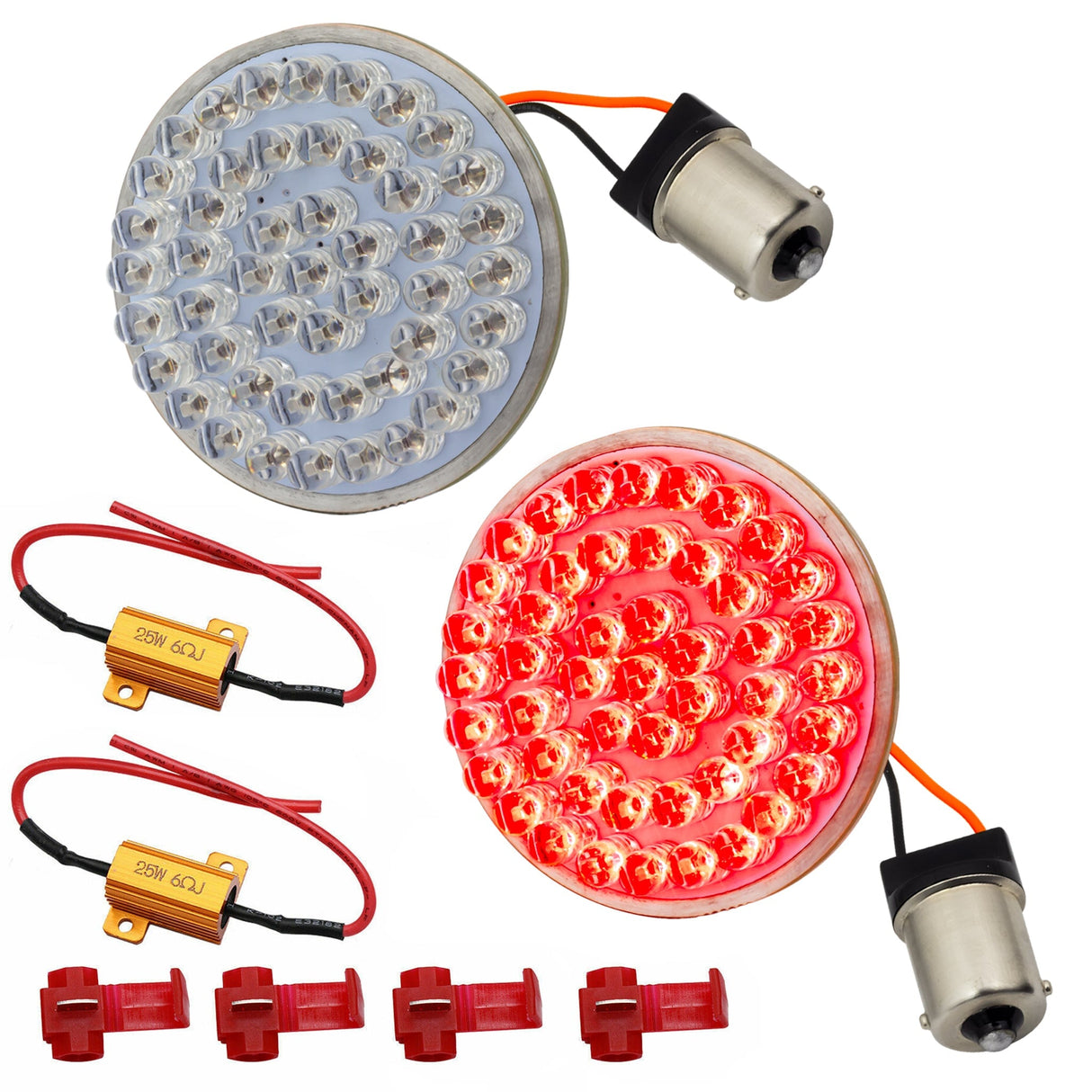 Eagle Lights 2" Rear LED Turn Signals for Harley-Davidson® Motorcycles- Generation I / 1156 Base / Red