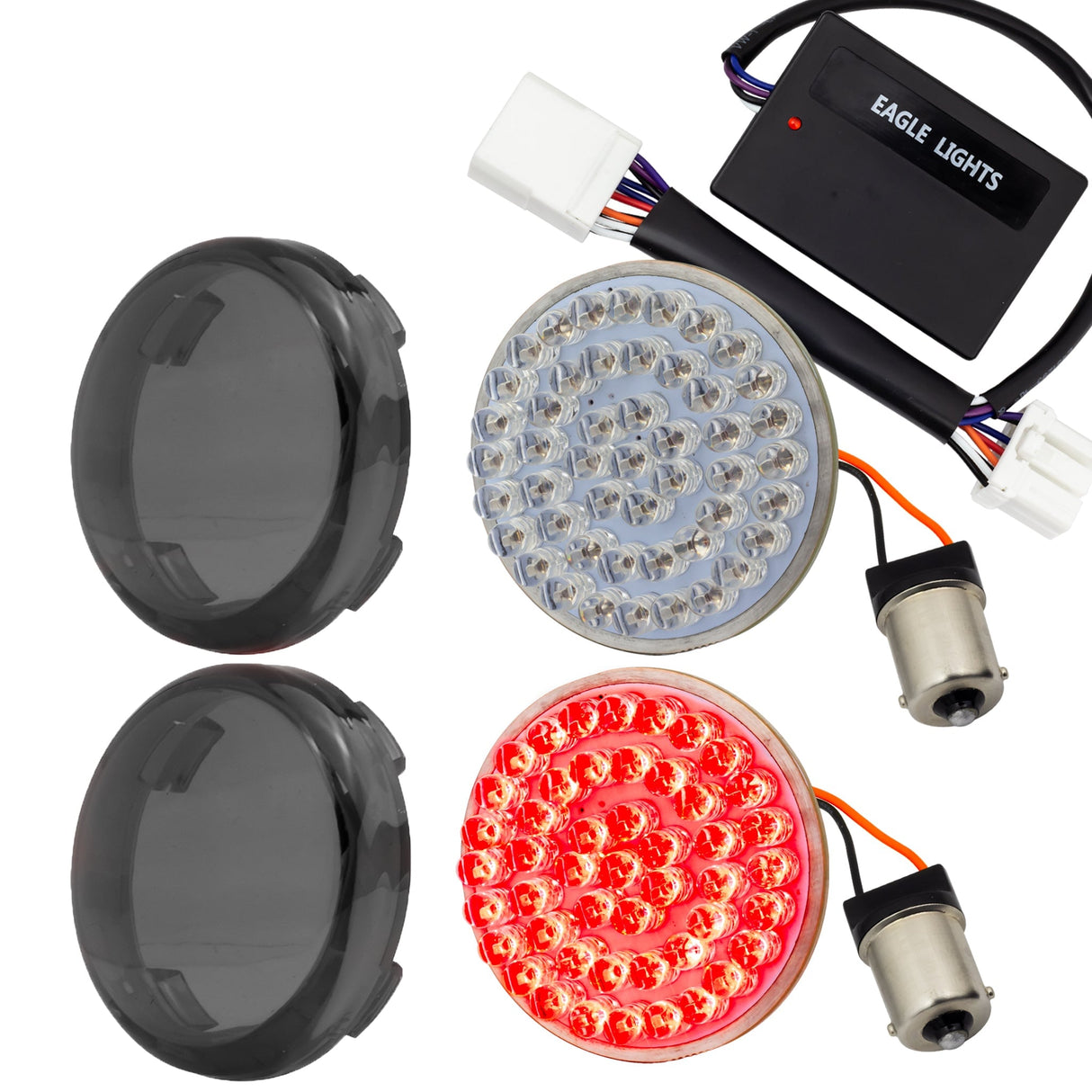 Eagle Lights 2" Rear LED Turn Signals for Harley-Davidson® Motorcycles- Generation I / 1156 Base / Red