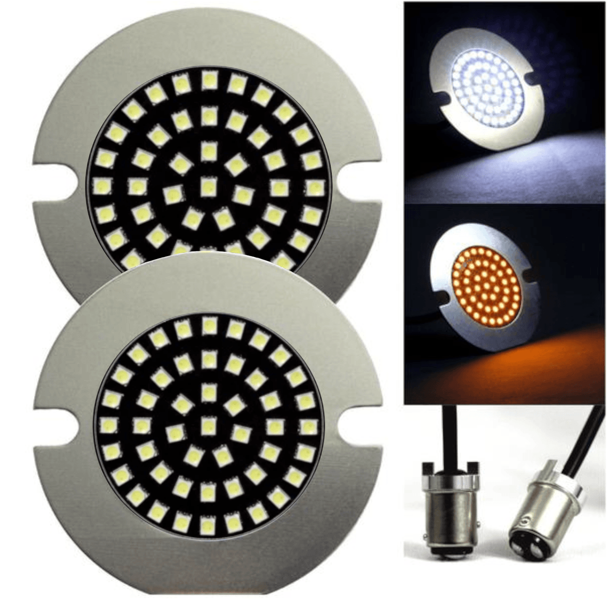 Eagle Lights Midnight Edition 3 1/4" LED Front Turn Signals with Running Lights For Harley-Davidson® Motorcycles