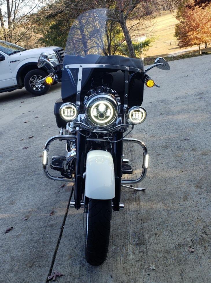 Eagle Lights 7" LED Headlight and 4.5" LED Passing Light Kit with Halo Rings for Harley-Davidson® and Indian® Motorcycles - Generation I / Black