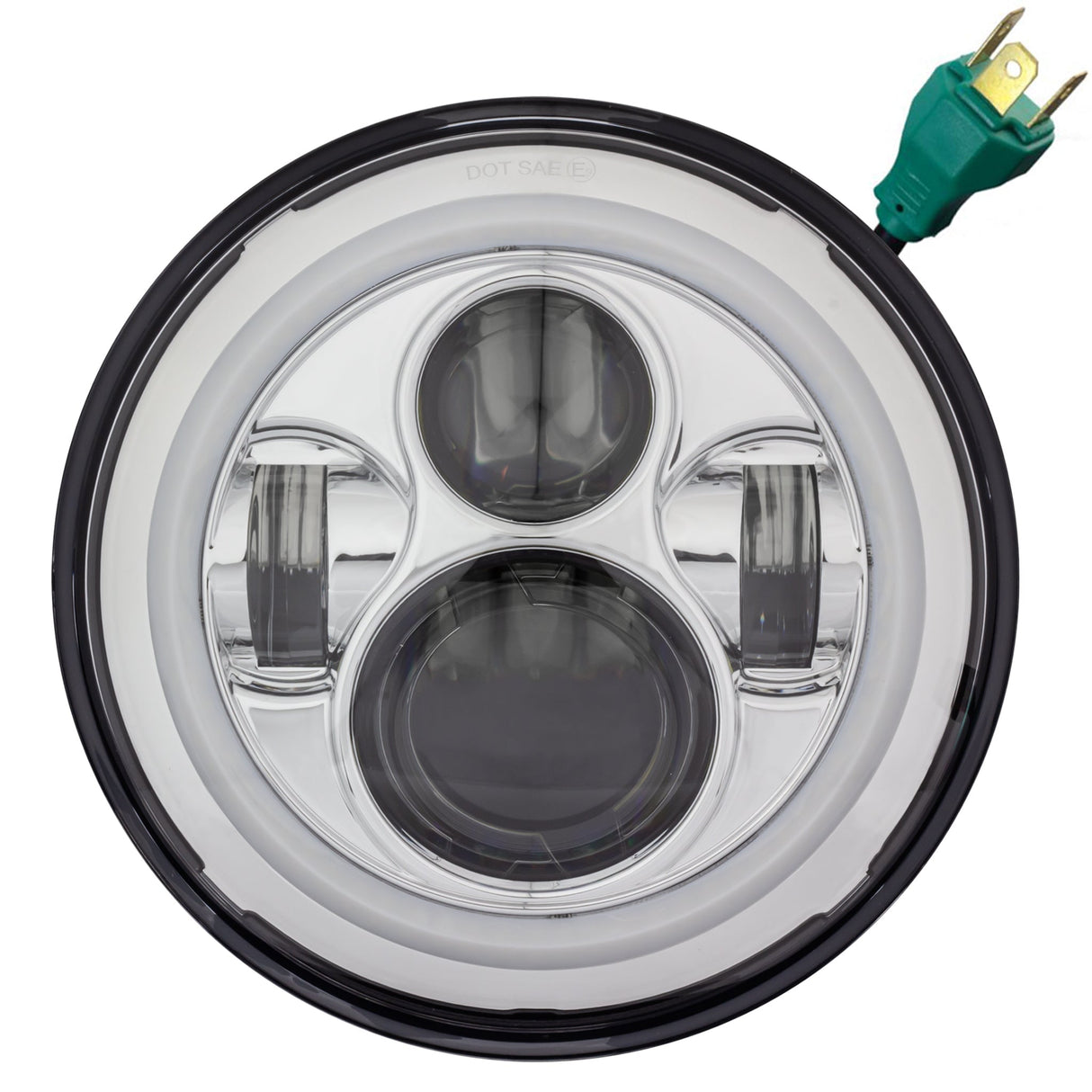 Eagle Lights 7" LED Headlight with LED Halo Ring for Harley-Davidson® and Indian® Motorcycles - Generation I / Chrome Kit