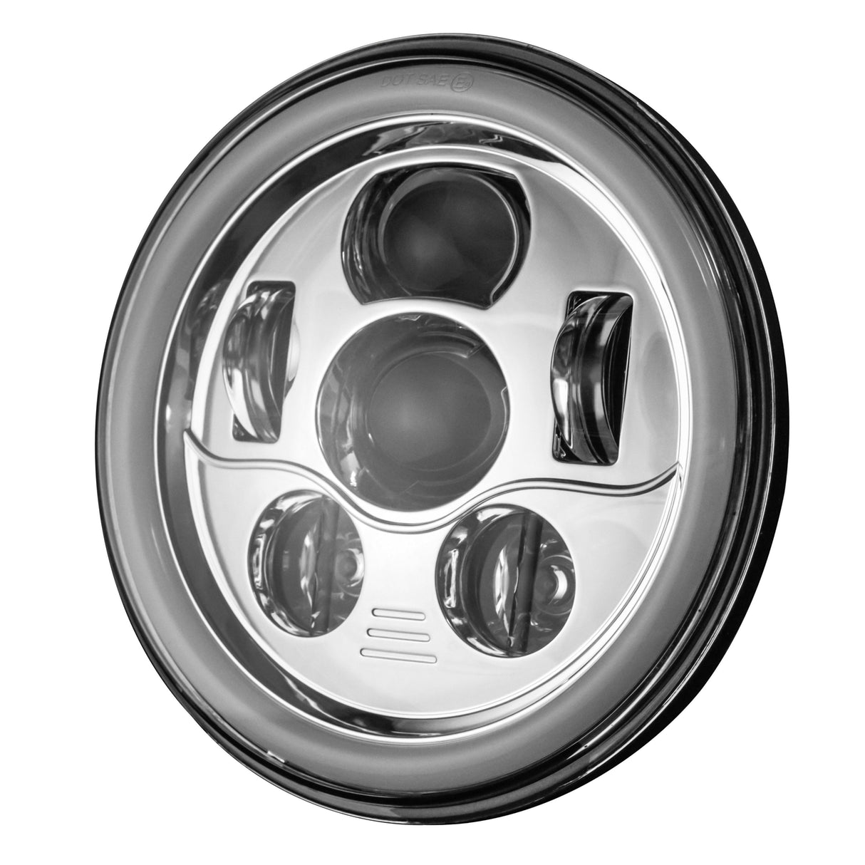 Eagle Lights 7" LED Headlight Kit with Halo Ring for Harley-Davidson® and Indian® Motorcycles - Generation III / Chrome