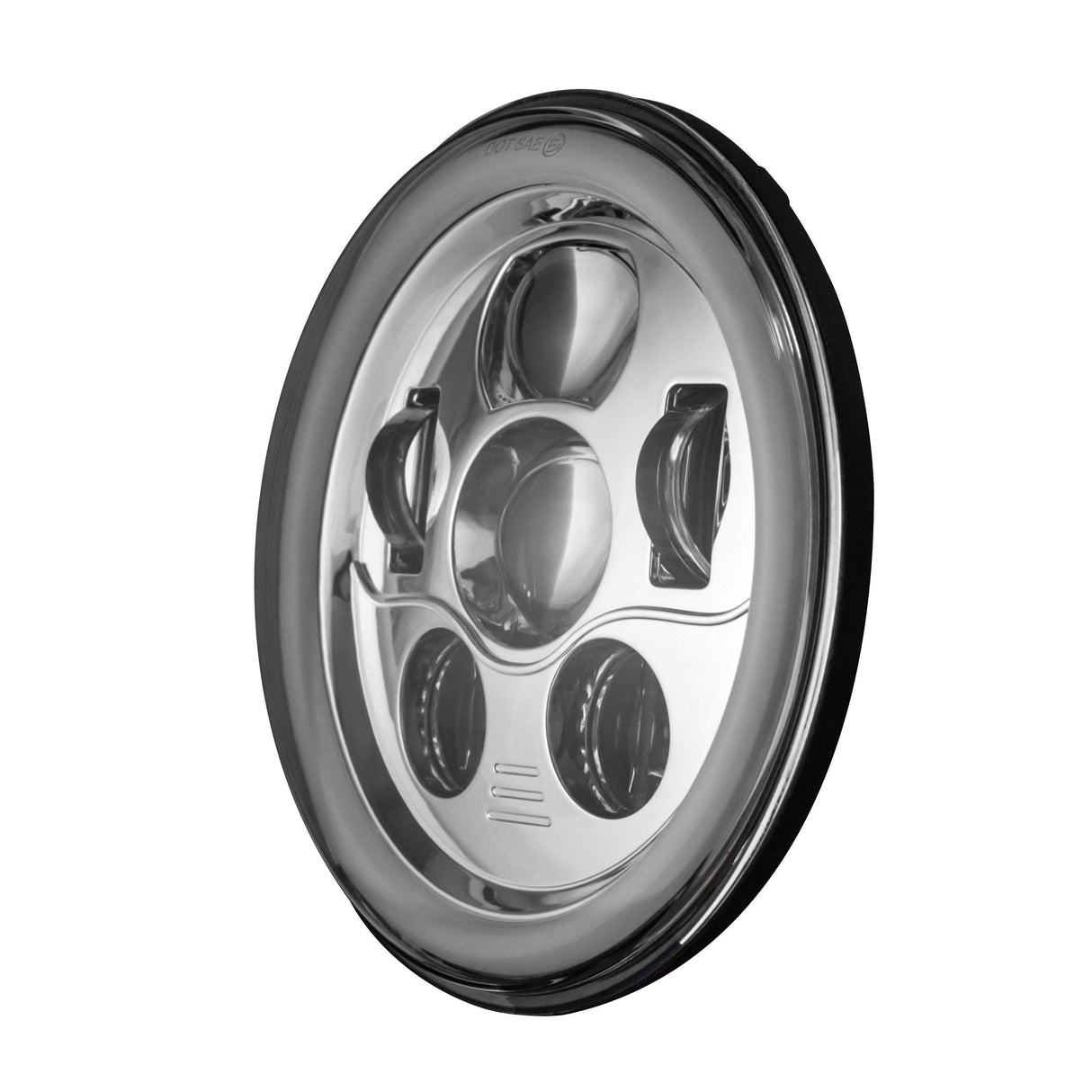 Eagle Lights 7" LED Headlight and 4.5" LED Passing Light Kit with Halo Rings for Harley-Davidson® & Indian® Motorcycles - Generation III / Chrome / Halo Ring