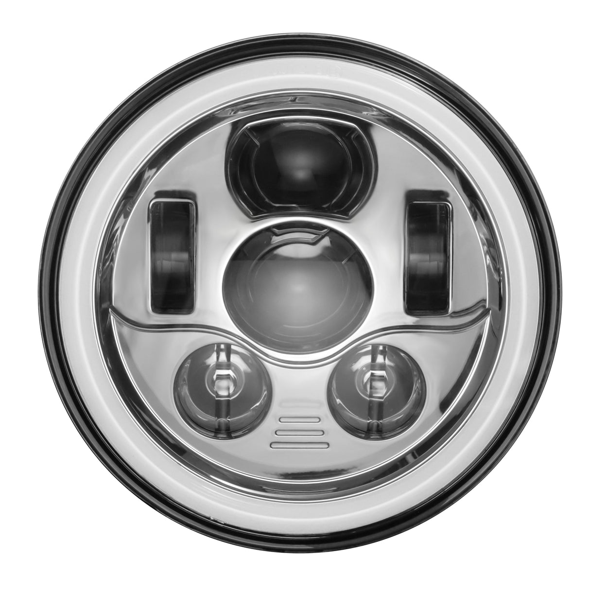 Eagle Lights 7" LED Headlight Kit with Halo Ring for Harley-Davidson® and Indian® Motorcycles - Generation III / Chrome