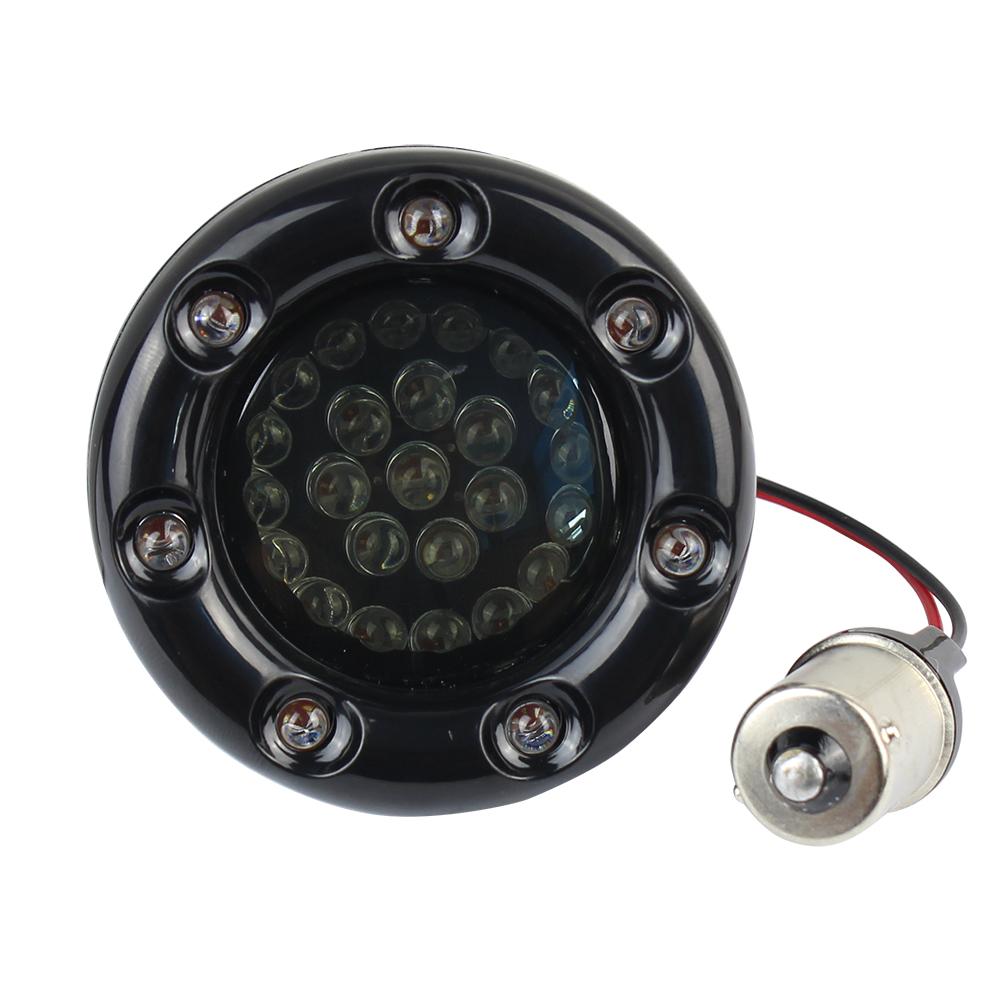 Eagle Lights Infinity Beam 2” Rear LED Turn Signals with LED Ring Covers for Harley-Davidson® - Rear 1156 / Red LEDs