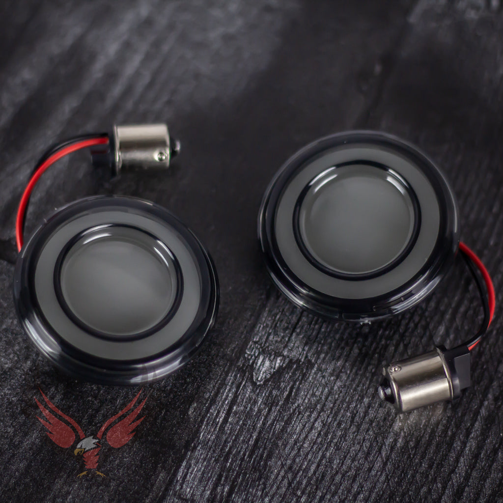 Eagle Lights HALOS 2" Rear Amber LED Turn Signals for Harley-Davidson® Motorcycles - 1156 Base / Amber