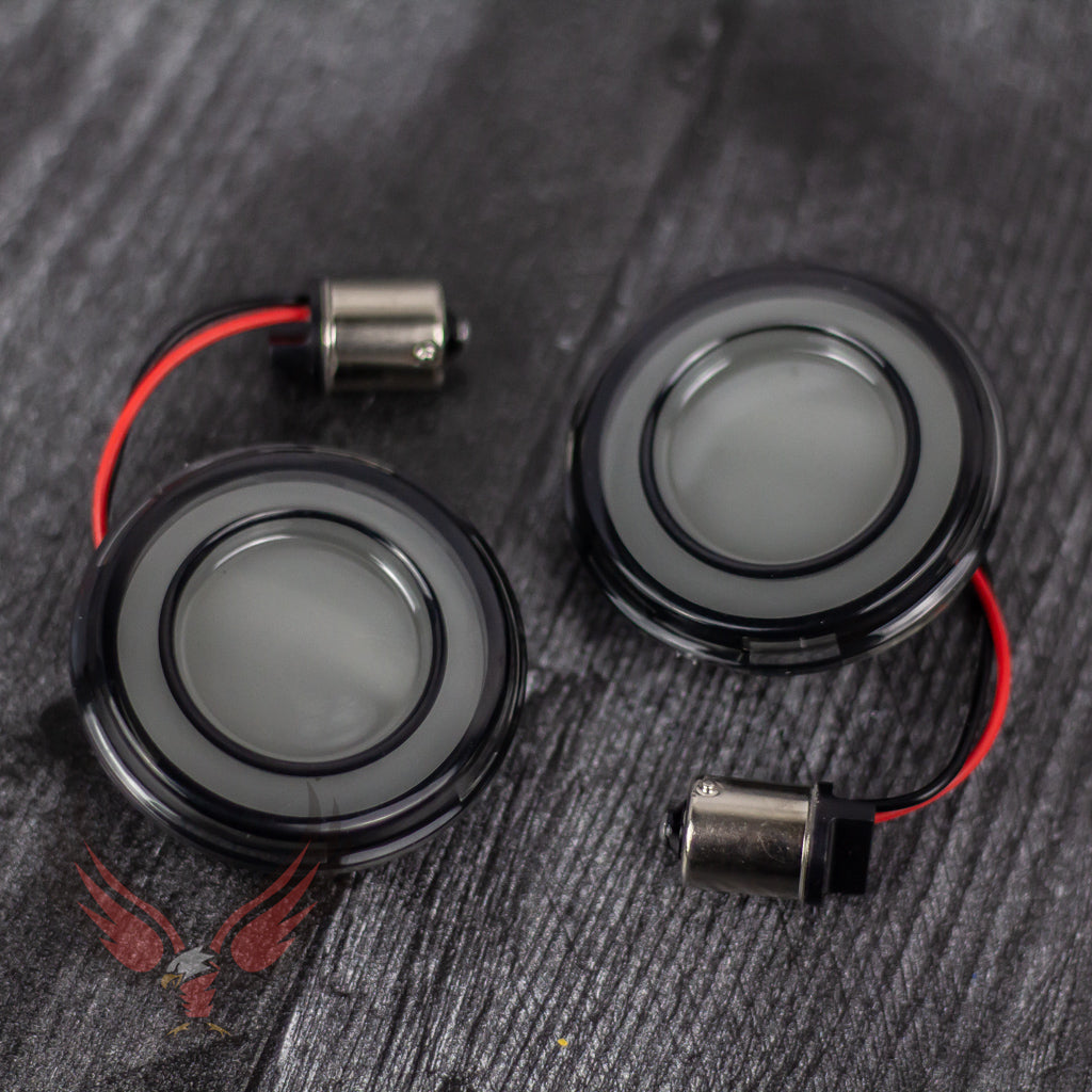 Eagle Lights HALOS 2" Rear Amber LED Turn Signals for Harley-Davidson® Motorcycles - 1156 Base / Amber