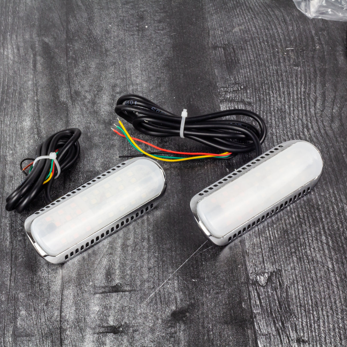 Eagle Lights Bar Mount Turn Signal and White Running Lights for Highway Bars, Handle Bars and Frame Tubes (White Amber LED for Crash Bars Harley-Davidson® Touring Bikes)