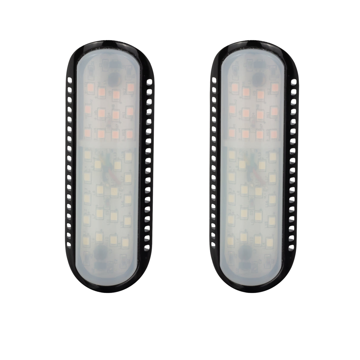 Eagle Lights Bar Mount Turn Signal and White Running Lights for Highway Bars, Handle Bars and Frame Tubes (White Amber LED for Crash Bars Harley-Davidson® Touring Bikes)