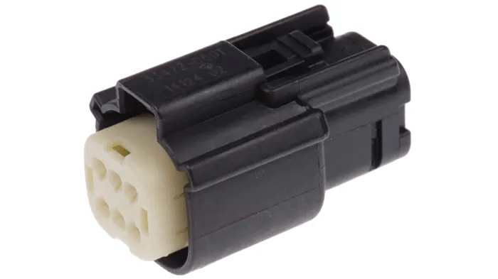 Molex MX150 BLACK 6 Pin Wire Sealed Female Connector with Pins for Harley and Jeep