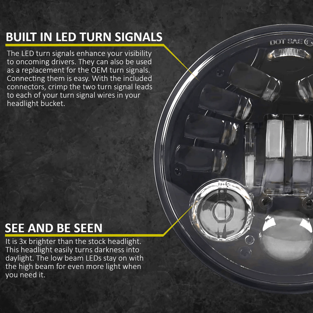 Eagle Lights 5 3/4" LED Projector Headlight with Integrated Turn Signals: Enhancing Your Harley Davidson Riding Experience