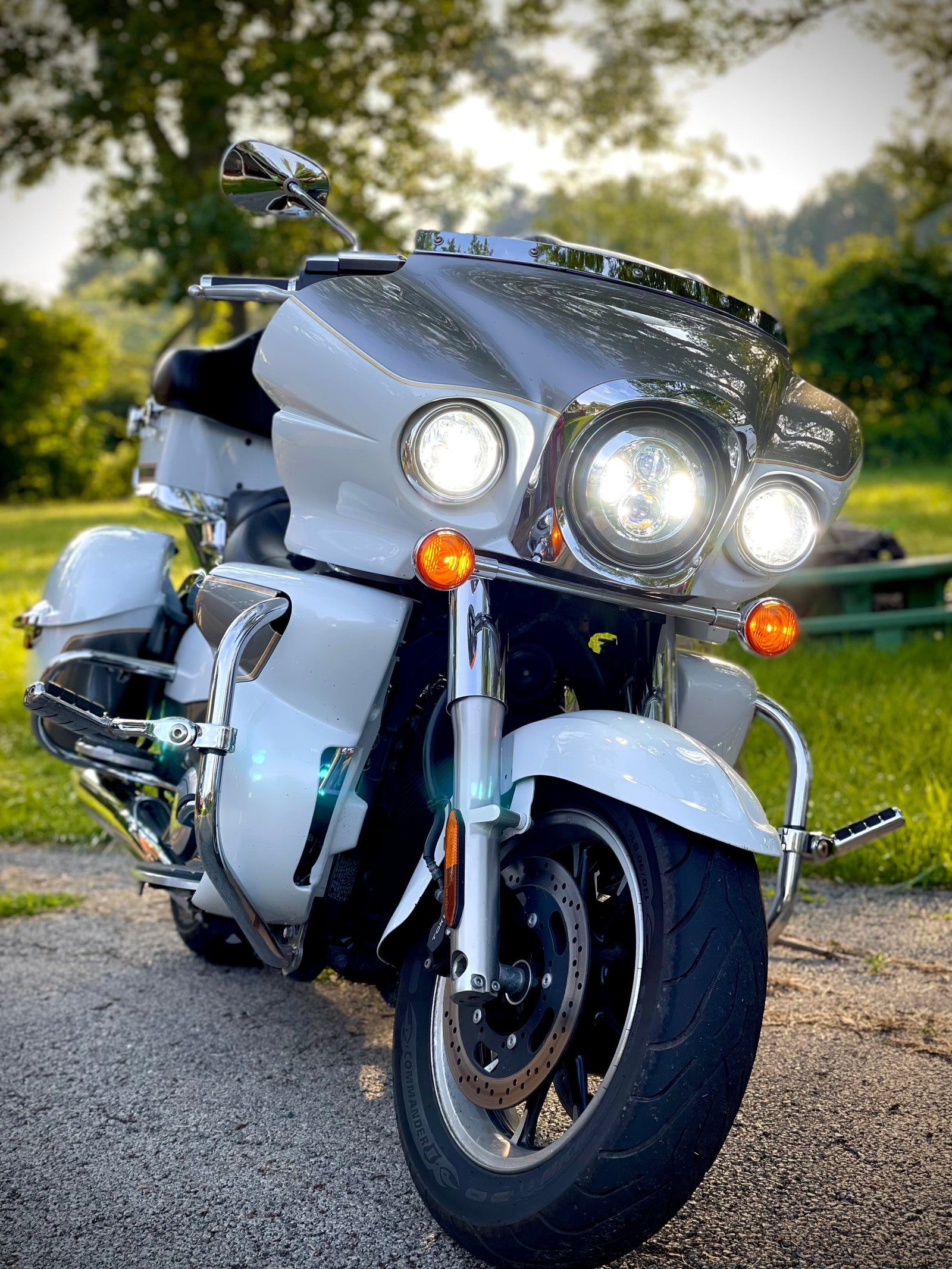 Eagle Lights 7" LED Headlight and Installation Ring: Perfect Lighting Upgrade for Kawasaki Voyager and Vaquero