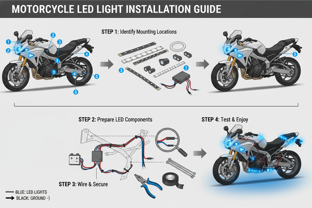 How to Install LED Lights on a Motorcycle: Step-by-Step Wiring & Safety Guide