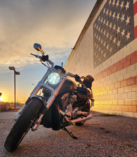 Eagle Lights V-Rod / Street Rod LED Projection Headlight with Halo Ring