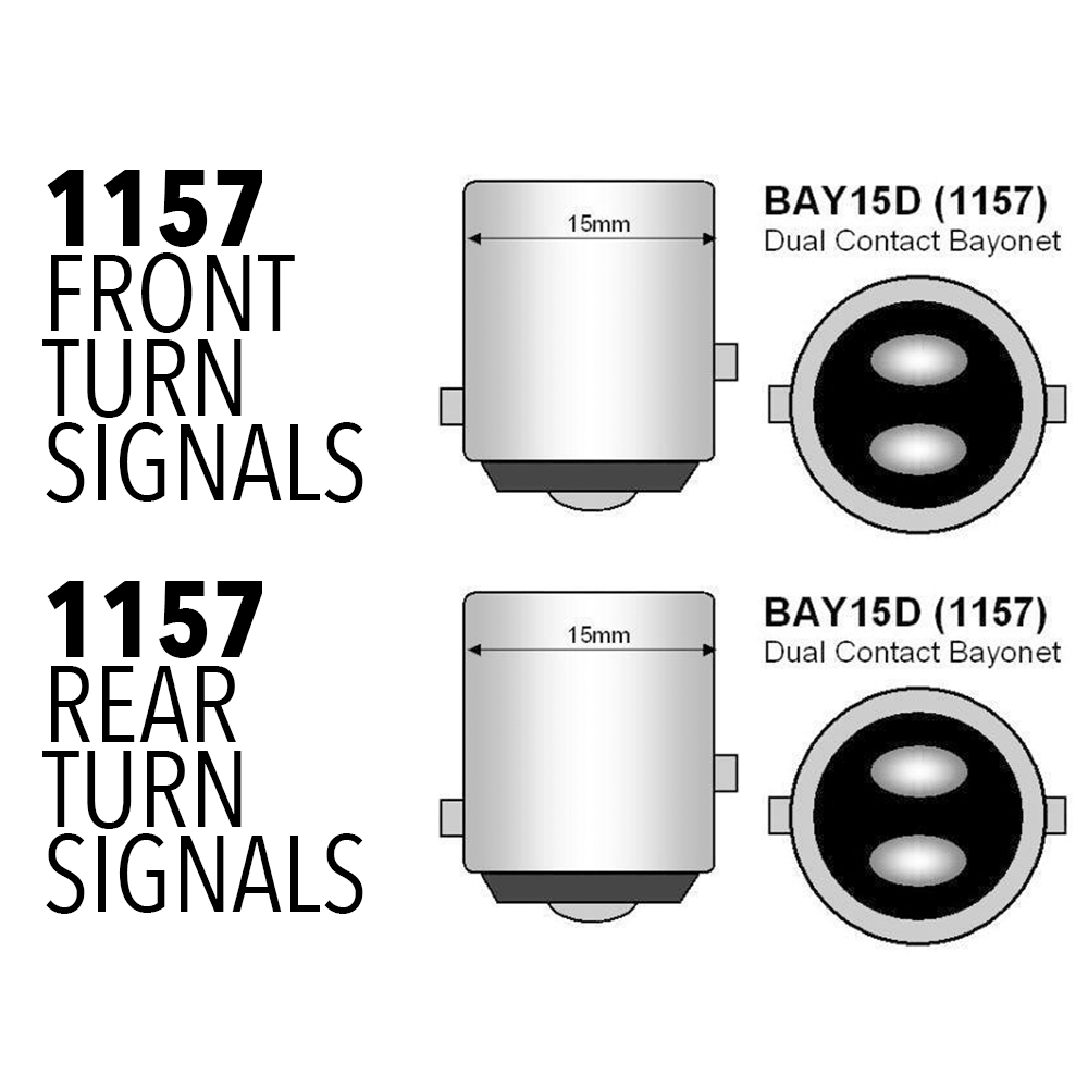 Eagle Lights Midnight Edition Front and Rear LED Turn Signal Kit for Harley Davidson Motorcycles- 1157 Front / 1157 Rear