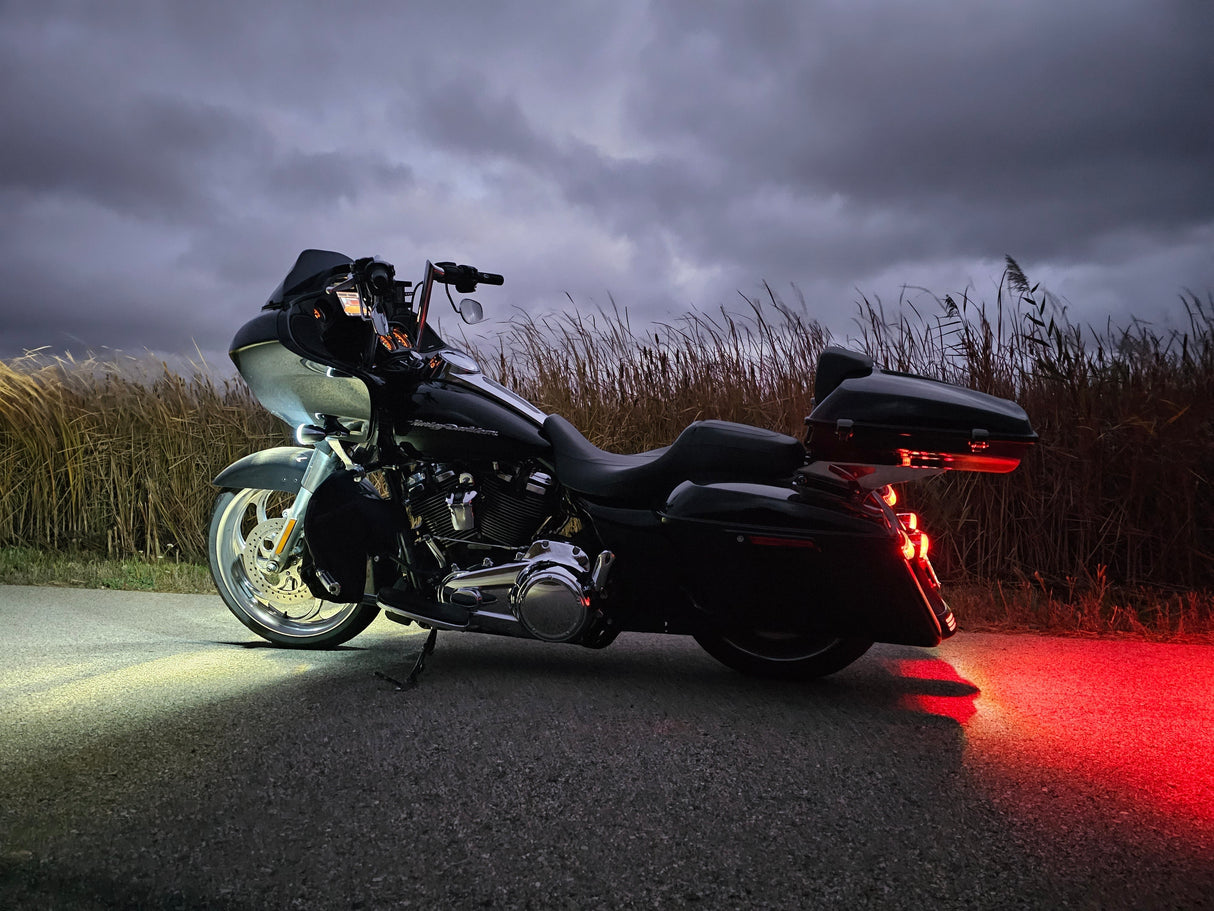 Eagle Lights LED Projection Headlight for Harley Davidson 2015 or Newer Road Glide with HALOS Vent Insert Light Combo Kit