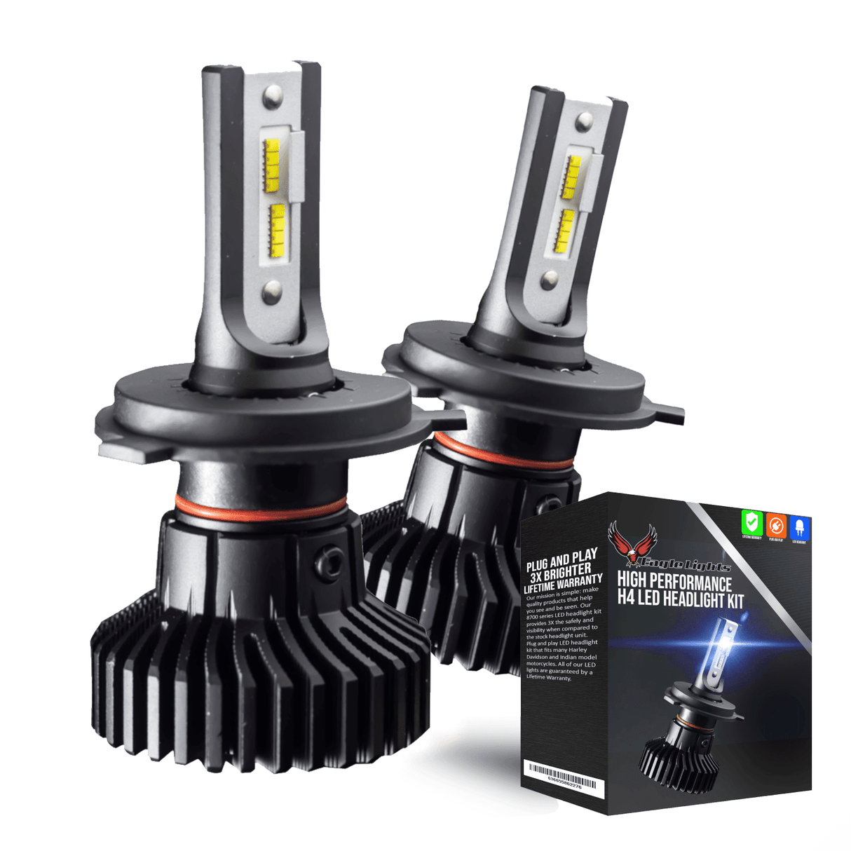 Eagle Lights Infinity Beam H7 LED Headlight Bulb for BMW Motorcycles - 2 Pack (High and Low Beam)