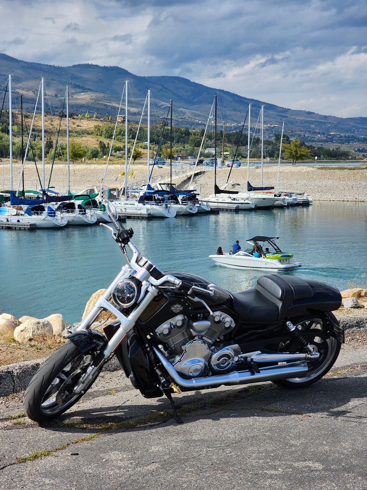 Eagle Lights V-Rod / Street Rod LED Projection Headlight with Halo Ring