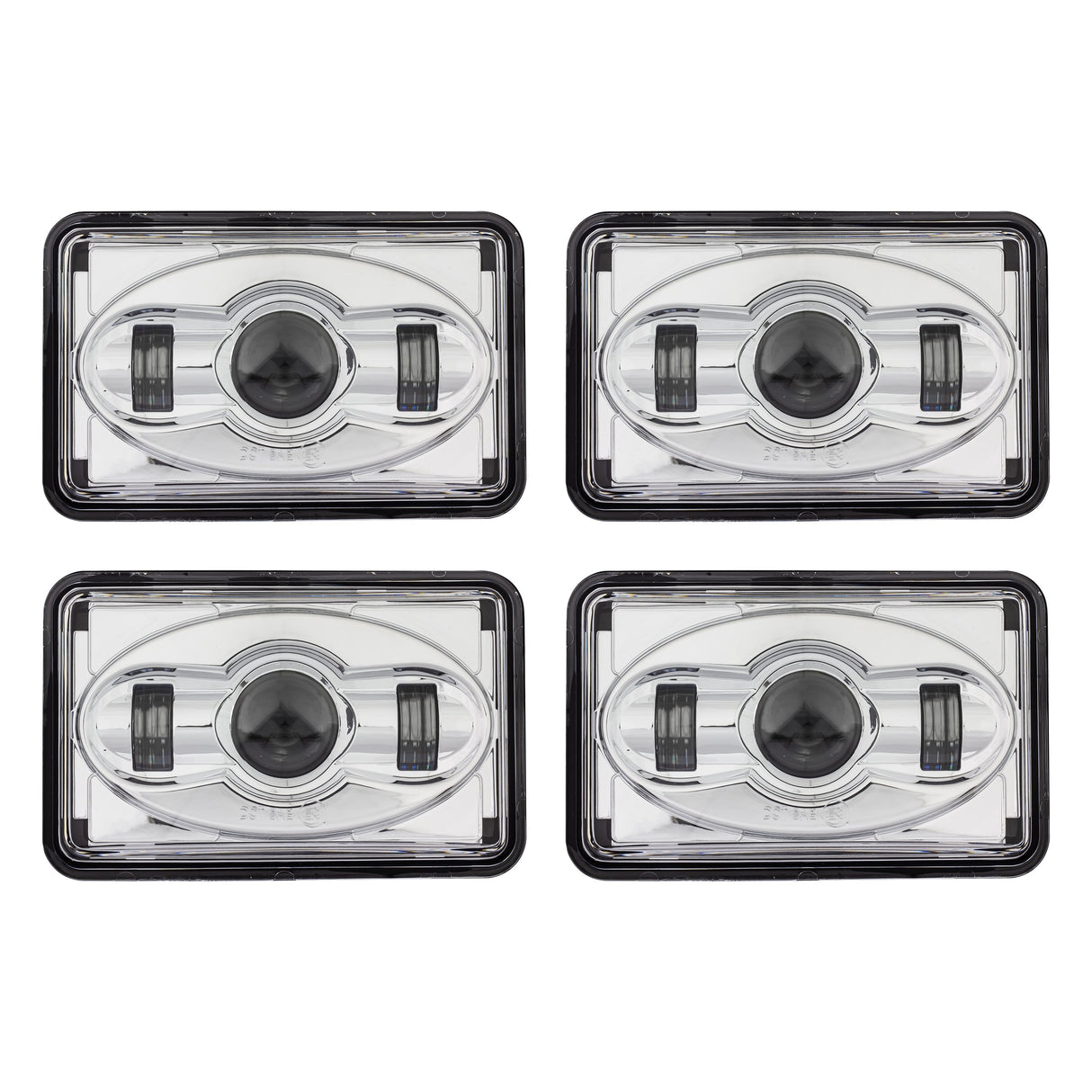 Eagle Lights Chrome 4 x 6 Chrome LED Headlights - Four Pack (Two High Beam / Two Low Beam)