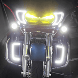 Eagle Lights Vent Insert HALOS LED Running Lights and Turn Signals for Harley Davidson Road Glide Motorcycles