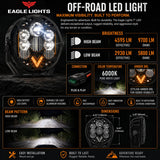 Eagle Lights Apex Pro™ Universal LED Headlight / Auxiliary Light – High-Output Performance Driving Light, Wide Beam, Rugged Off-Road & On-Road Use