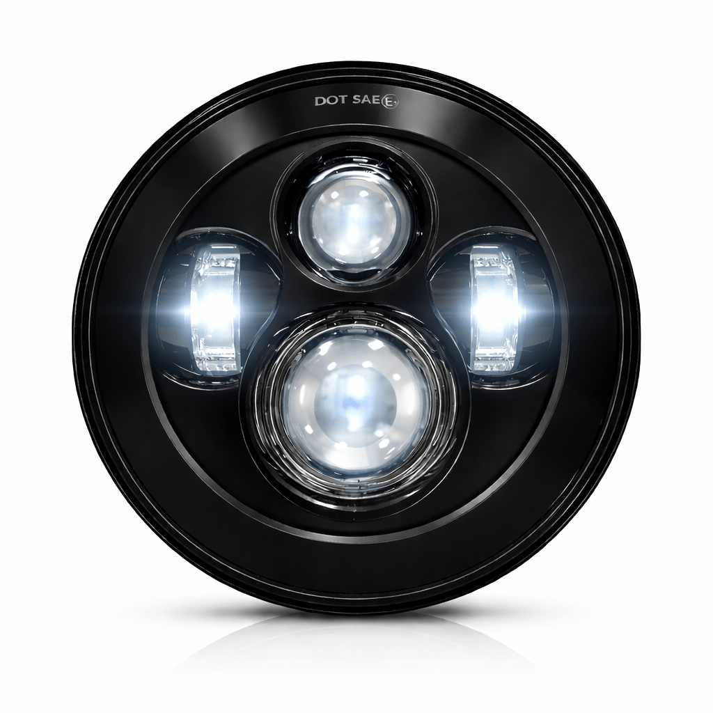 Eagle Lights 7" LED Headlight for Harley-Davidson® and Indian® Motorcycles - Generation I / Black Kit