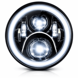 Eagle Lights 7" LED Headlight with LED Halo Ring for Harley-Davidson® and Indian® Motorcycles - Generation II / Black Kit