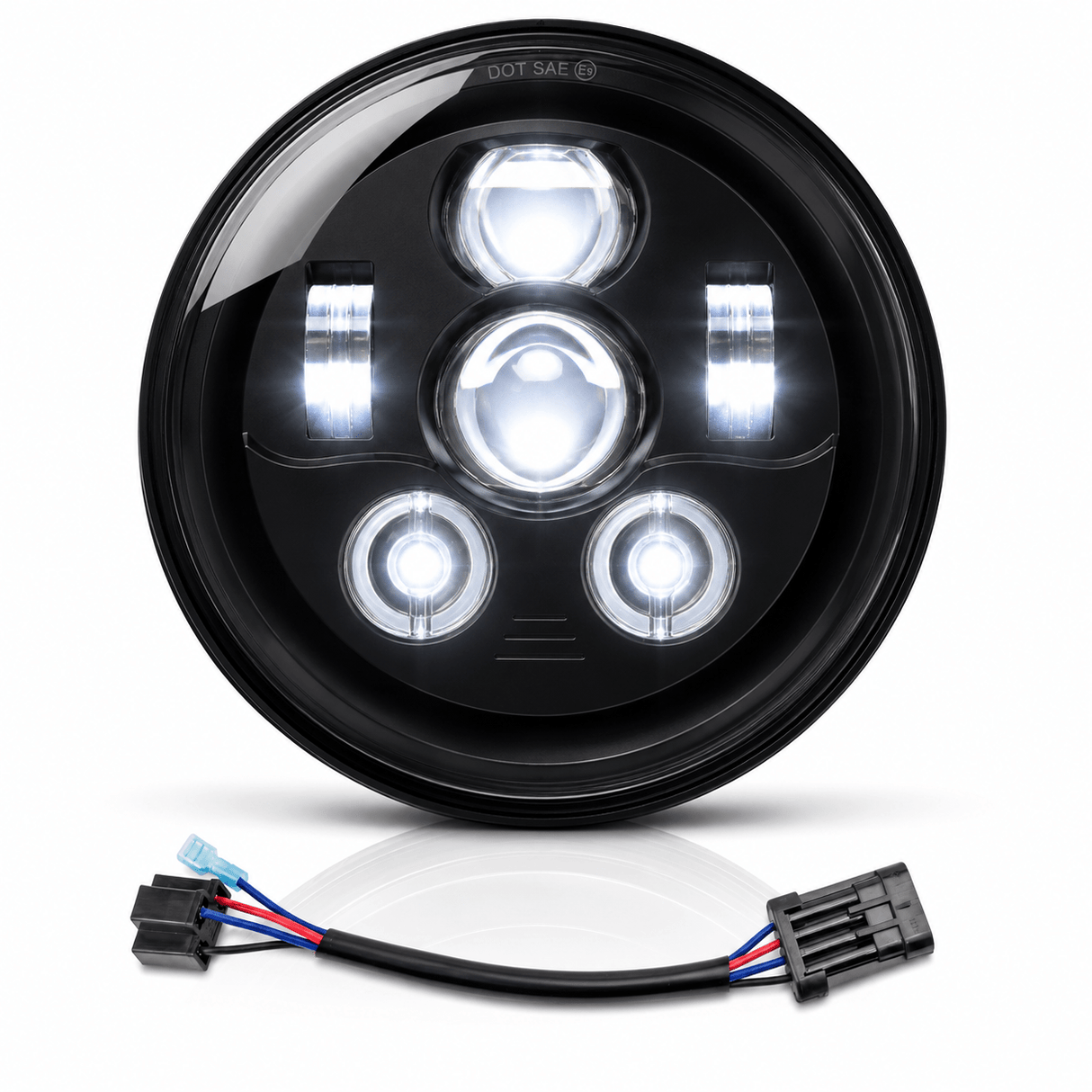 Eagle Lights 7" LED Headlight Kit for Harley Davidson and Indian Motorcycles - Generation III / Black